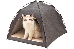 Asixxsix Cat Tent, Large Space Breathable Outdoor Cat Tent with Removable Washable Cover, Pet for Indoor Outdoor Use Cats and