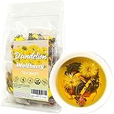 Dandelion Wolfberry Tea, 18 Teabags, Goji Chrysanthemum Dandelion Leaf, Liver Detox & Kidney Cleanse Tea, Caffeine-Free Natural Herbal