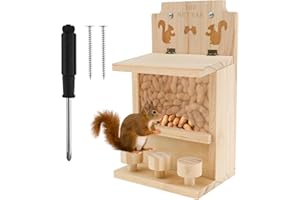 HSHGZSR Squirrel Feeder Large Chipmunk Feeder Cute Squirrel House Squirrel Nuts Bar Sturdy Squirrel Feeder Squirrel Feeders D