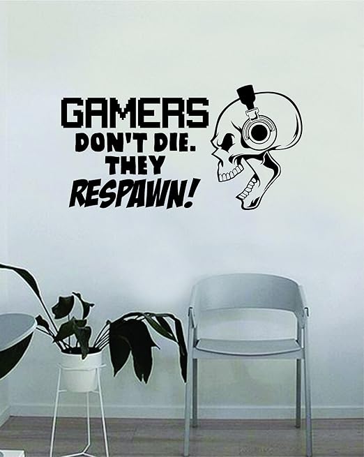 Amazon Com Gamers Don T Die They Respawn Skull Original Wall
