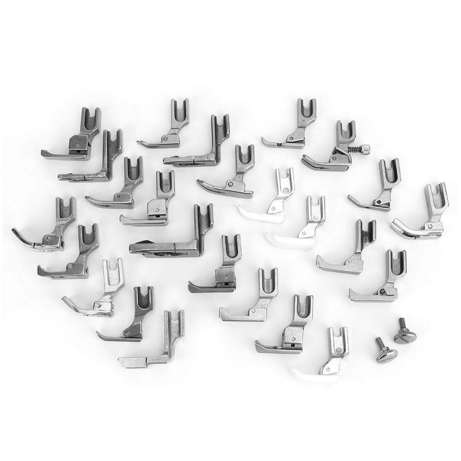 25pcs Universal Presser Feet Set for Sewing Machine with Walking Foot and Multiple Accessories - Complete Presser Feet Kit