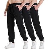 Monster Guardians 3 Pack Sweatpants for Men Athletic Gym Workout Mens Joggers with Zipper Pockets Active Running Pants