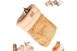 LXCJZY Cat Sleeping Bag for Indoor Cats - 360° Wrap Comfortable Pet Snuggle Sack, Soft Plush Winter Cat Bed, Self-Warming Sac