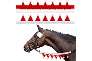 Abbylike 2 Pcs Christmas Rein Cover Christmas Horse Tack for Xmas Horse Costume Accessories