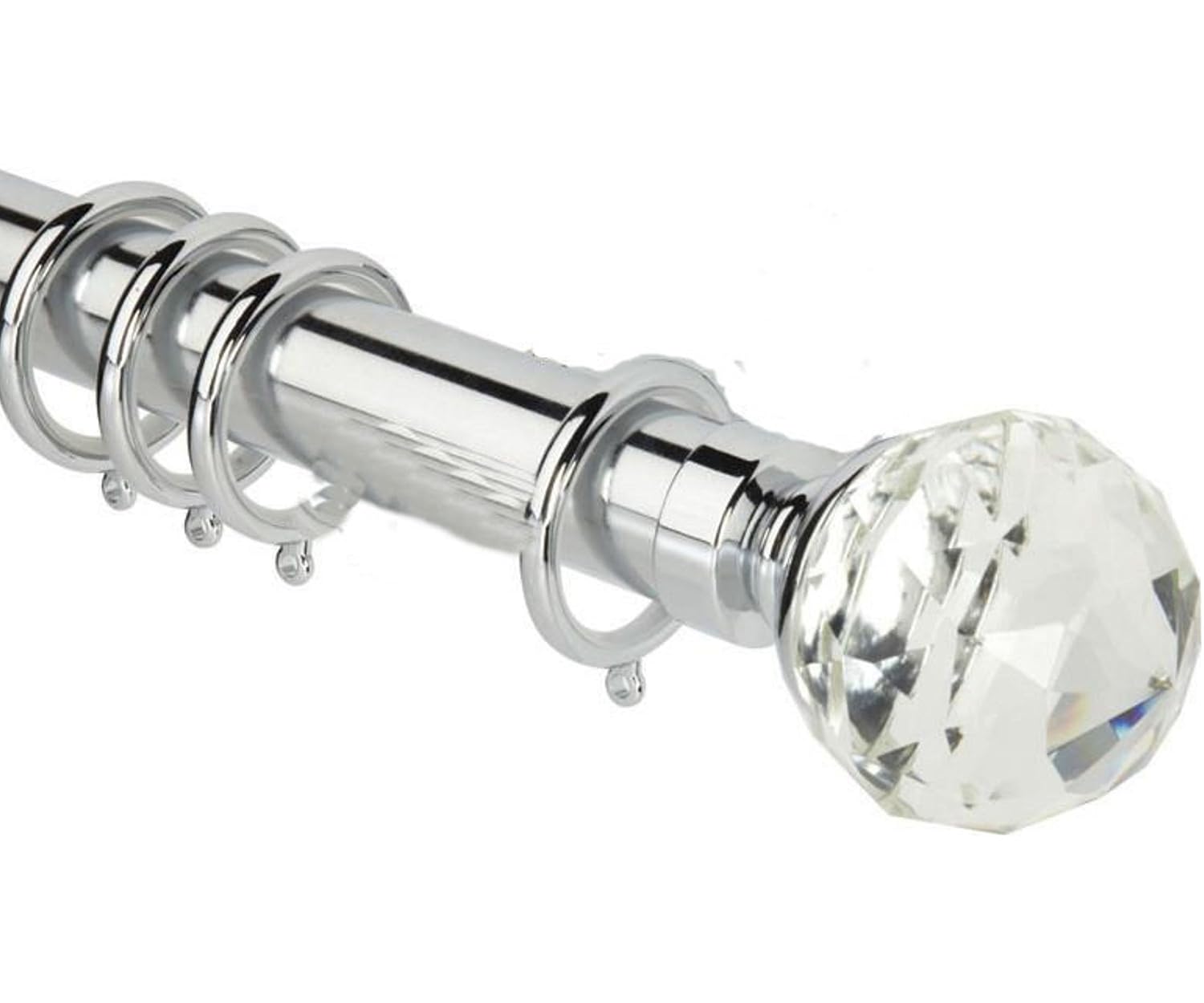 Umlout Crystal 165 300cms Extendible Curtain Pole Polished Chrome