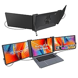 FOPO 15" Laptop Monitor Extender, 1080P Full HD