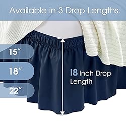 FreshCulture Queen Bed Skirt, Elastic Wrap Around