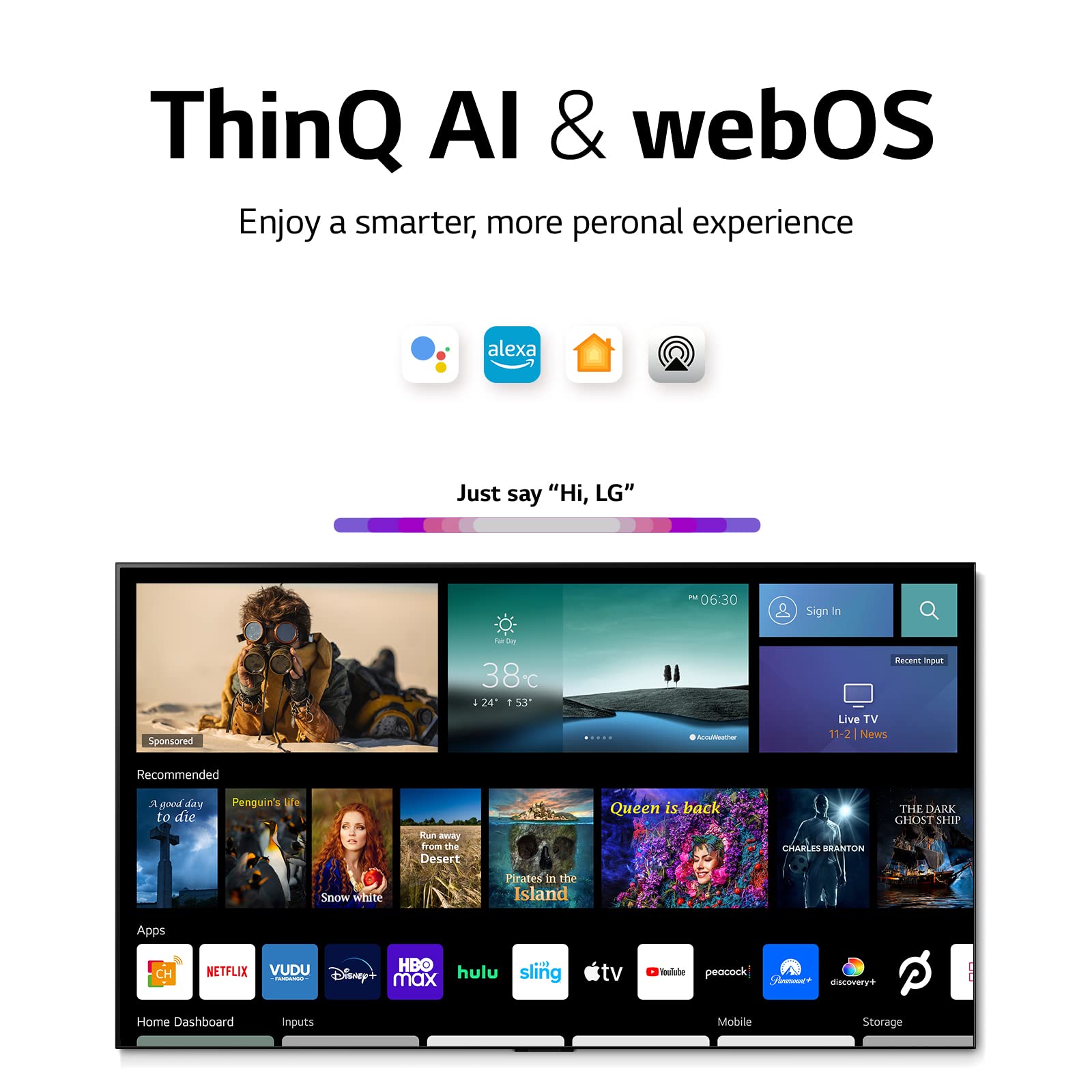 LG 97-Inch Class OLED evo Gallery Edition G2 Series Alexa Built-in 4K Smart TV, 120Hz Refresh Rate, AI-Powered, Dolby Vision IQ and Atmos, WiSA Ready, Cloud Gaming (OLED97G2PUA, 2022)