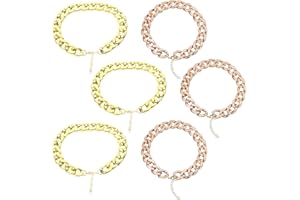 HOODANCOS 6Pcs Adjustable Dog Collar Chains for Small to Large Dogs Gold and Rose Gold Metal Necklace Choker