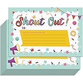 60Pcs Colorful Shout Out Cards for Employees Office Staff Teachers Students Coworkers Positive Appreciation and Recognition Reward Cards Encouragement Card for School or Work Bulletin Boards 6x4 in