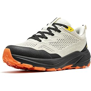 HOTBEAR Men's Wide Trail Running Shoes | Lightweight Cushioned Arch Support Walking Sneakers | Non-Slip All Terrain Hiking Cr