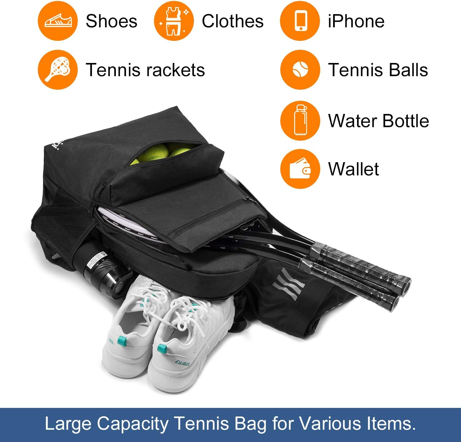 Sucipi Tennis Bag Professional Tennis Backpack for Men and Women Racket Bags Holds 2 Rackets with Ventilated Shoe Compartment : Sports & Outdoors