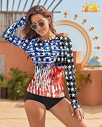 WOWENY Women Rash Guard Long Sleeve Swim Shirts UPF
