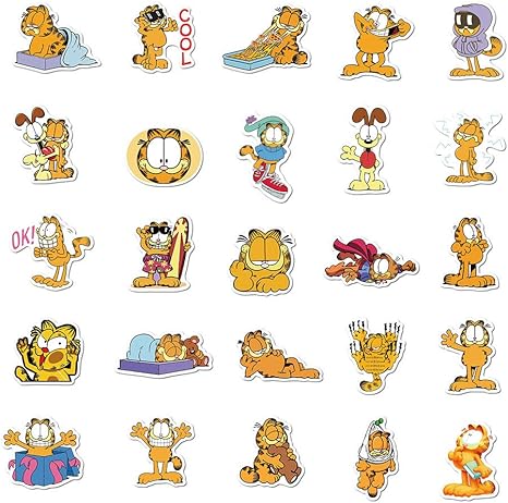 Amazon Co Jp 防水ステッカーpvcガーフィールド落書きステッカーかわいい漫画の携帯電話の水カップフラットスーツケース 50枚 ホーム キッチン