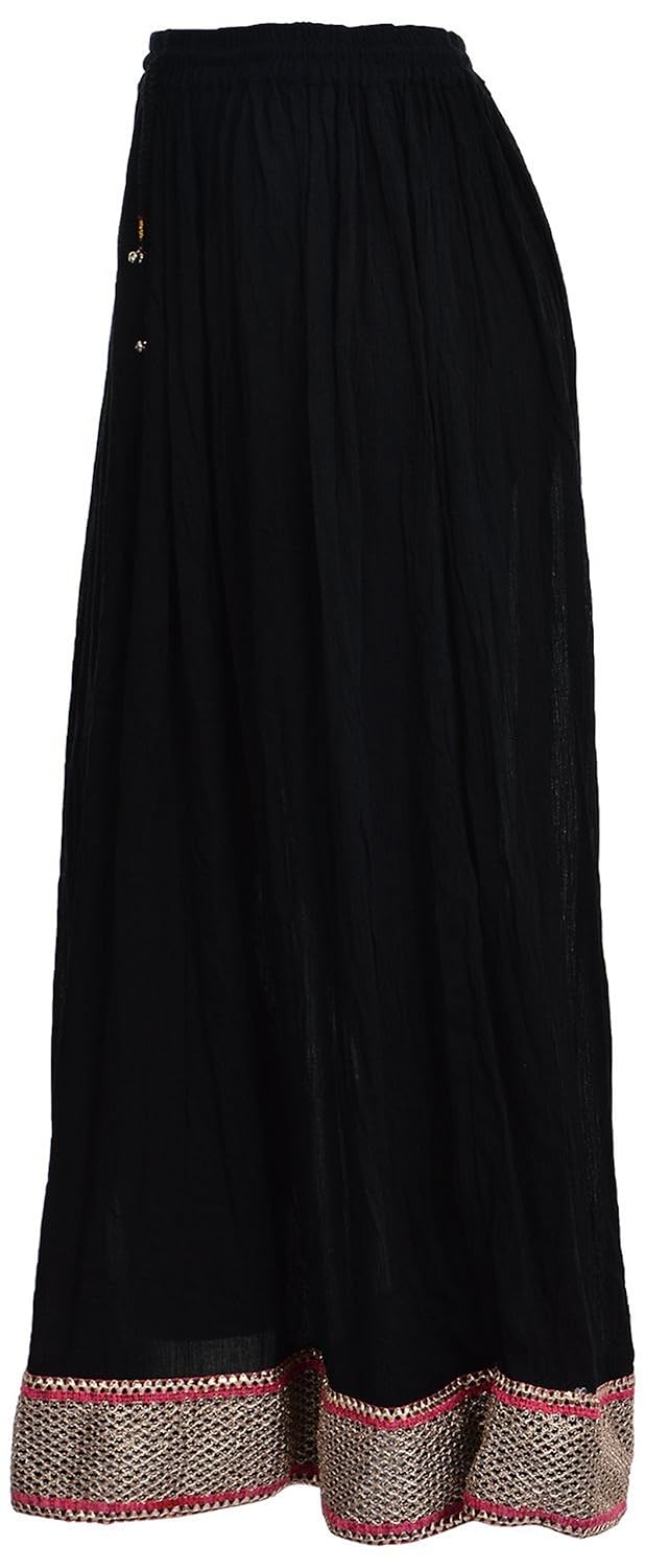 madhu art women's rayon cotton full length skirt