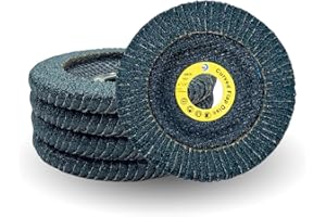 WA GRINDER WA 5PCS - 4 1/2" x7/8", Premium VSM Zirconia 80#, Curved Edge Flap Disc for Fillet Weld, Curve Radial Type, Angle Grinder Sanding Disc, High Density Abrasive Flap Wheels, 4 1/2 Inch GRIT 80