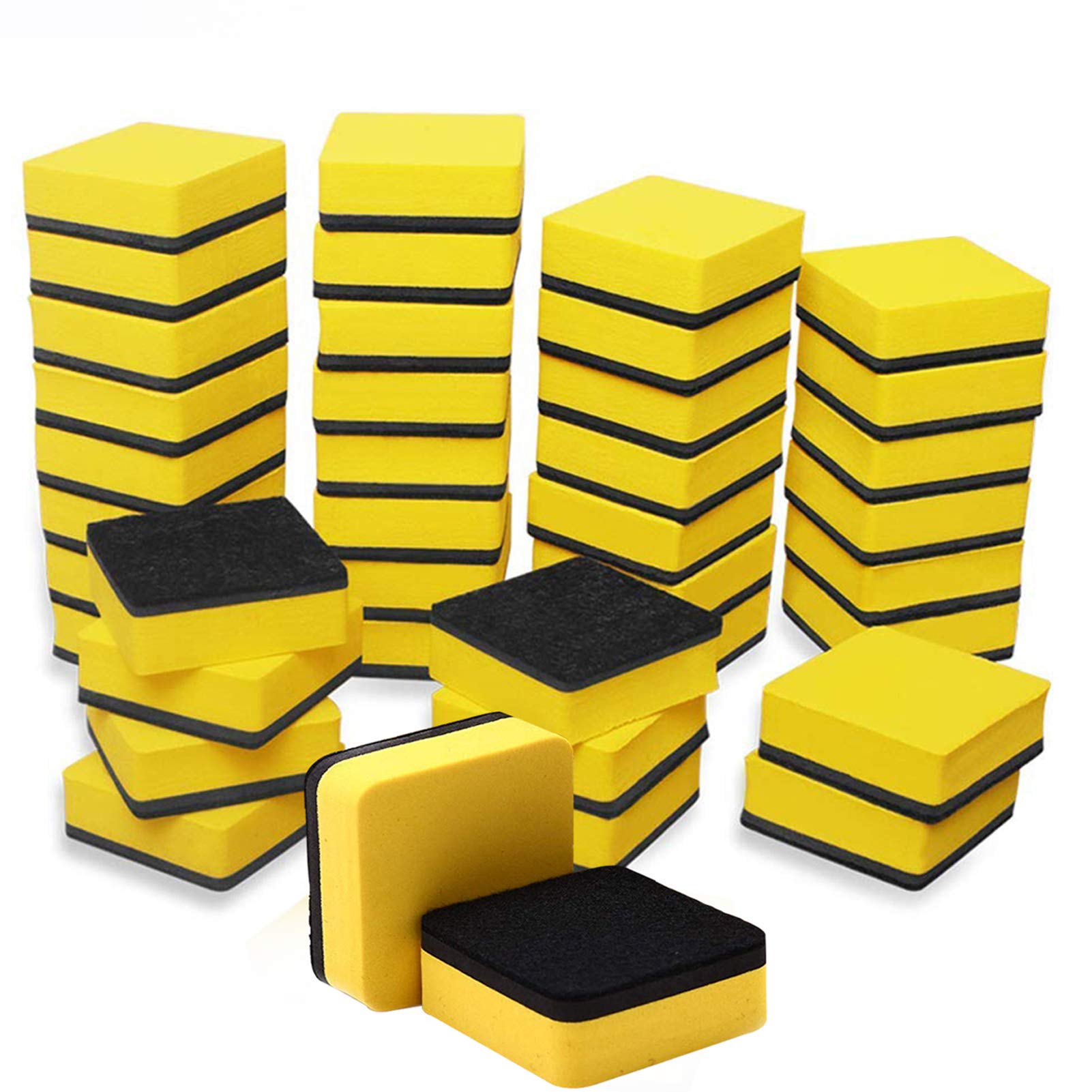 Dry Erase Erasers, 36 Pack Magnetic Whiteboard Eraser Chalkboard Eraser Dry Eraser for Classroom Office and home (Yellow)