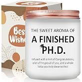 Risnoae PhD Gifts for Women, Doctorate Graduation Gift, PhD Graduation Gift | PhD Gifts, Doctorate Degree Gifts for Women, Her, Friend, PhD Students Congrats Grad Present, Lavender Scented Candle