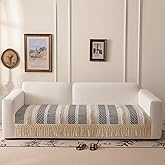 VClife Farmhouse Couch Cover for Sofa, Non Slip Washable Sofa Cover for Dogs, Bohemian Style Geometric Tufted Slipcover, Pet 