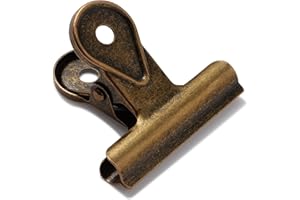 SIAMESE Bulldog Clips, 4 Pcs Binder Clips for Office & Kitchen, Multi-Purpose Binder and Food Bag Clamps for Sealing, Storage, Hanging (Bronze)