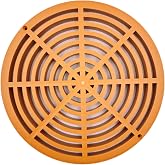 12 Inch Round Flat Grate Drain Cover, Copper Color, Circular Grid Design for Flower Pots, Window Wells, and Debris Collection Areas