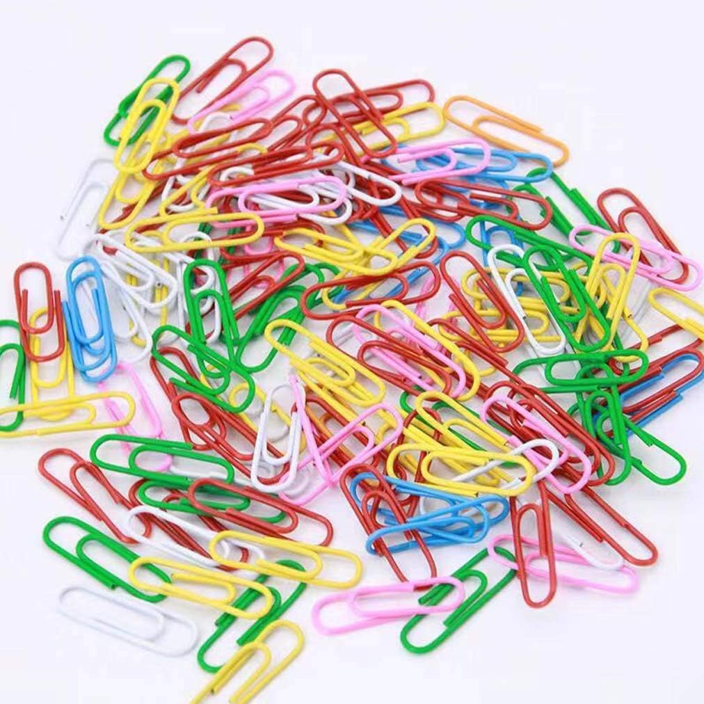 200 Pcs 33mm Paper Clips Coloured Paperclip Metal Paper Clamps Paper