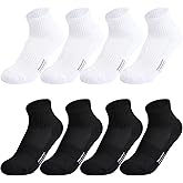 Boys Socks Girls Cushioned Athletic Socks Cotton Mesh Quarter Sock Youth Sport Ankle Sock 4/8 Pairs
