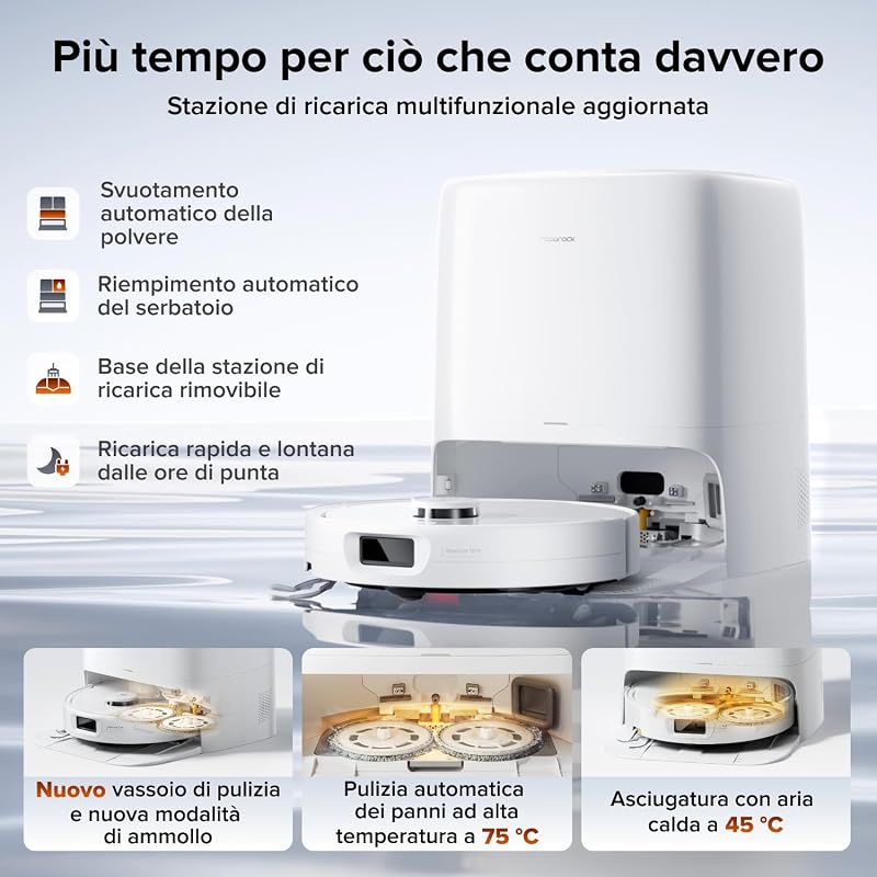 Qrevo 2 Pro Set Robot Aspirapolvere Lavapavimenti 25.000Pa, Bianco