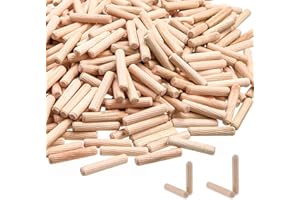 Wooden Dowels Pins, 1/4 Inch Dowel Rods for DIY and Furniture Woodworking (100PCS)