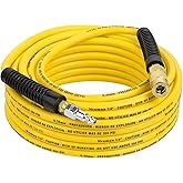 Hromee Air Compressor Hose 1/4 Inch x 50 Feet Hybrid Hose with Fittings, 1/4" Industrial Quick Coupler and Plug Kit