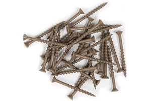 Exterior #8 x 2" (250pcs) Deck Screws Type 17 Flat Head Square Robertson Drive Self Tapping Screws Coarse Thread Canyon Yello