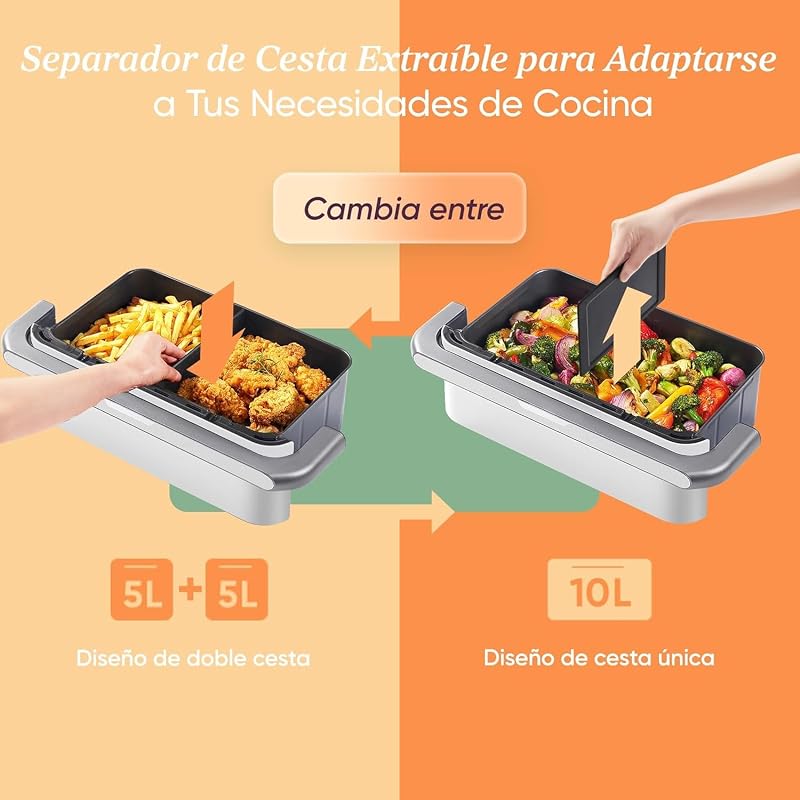 10L Dual Blaze Twinfry Air Fryer, Cesto Duplo com Divisor