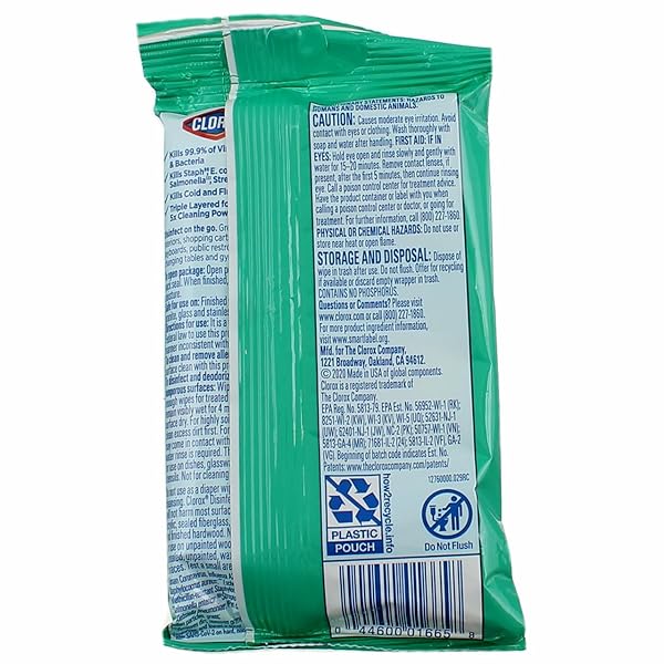 CLOROX DISINFECTING WIPES TO GO PACK, FRESH SCENT 9 COUNT