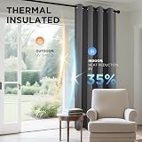 Joydeco Blackout Curtains 108 Inch 2 Panels Thermal Insulated Grommet Set view 4