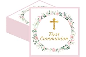 40pcs Disposable Paper Napkins Party Supplies（6.5X6.5 inch） (first communion)