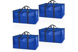 ClearSpace Heavy Duty Moving Bags or Storage Bag – Large Moving Boxes with Backpack Straps, Zippers & Handles – Perfect for Moving, College Dorm, Traveling, Camping, Christmas Decorations, 4 Pack