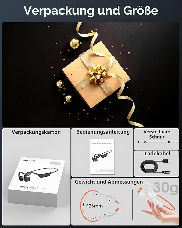 Knochenschall Kopfhörer Schwimmen, IPX8, 8 GB MP3, Bluetooth 6.0