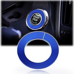 Xotic Tech Engine Start Stop Push Button Knob Switch Decor Trim Ring for Infiniti - Blue
