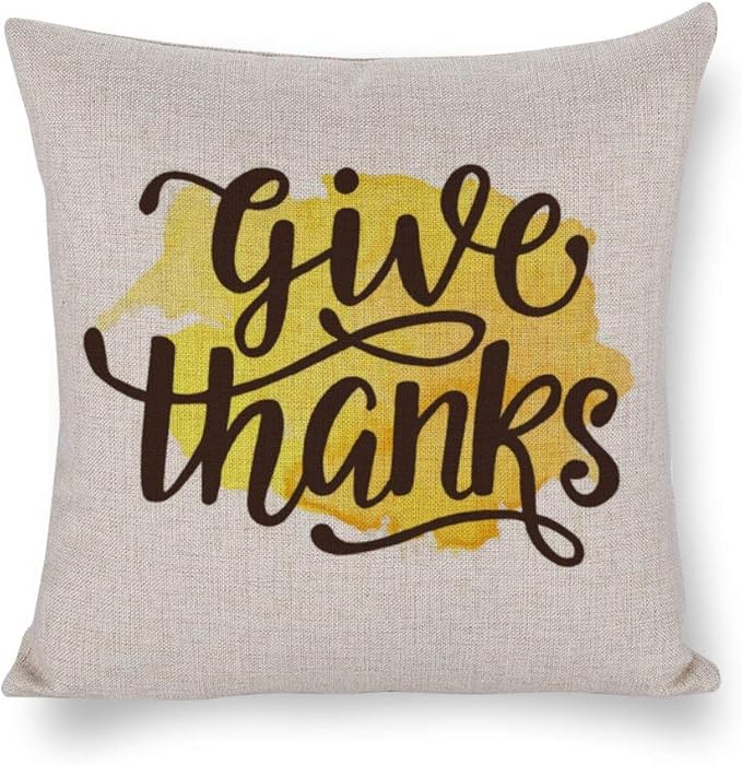 Amazon.com: Give Thanks WatercoloredQuotes Pillow Covers ...