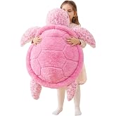 IKASA 30" Giant Turtle Stuffed Animal, Super Soft, Zipper-Free Plush | Extra Plump Full Body Filling, Child-Safe One-Piece Design, Cute Hugging Pillow Gift for Kids, Girls &amp; Adults