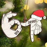 Hand Sign Six Seven New Year Gift Ornament, Wooden 67 Ornament, 6 7 Ornaments for Xmas Tree, 6 7 Decorations, New Year Gift, Teen Trendy 67 Stuff, Teen Must Haves 2025, Viral Xmas Decor
