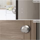 Probrico Brushed Nickel Dummy Door Knobs Round Interior Closet Single Side Half view 4