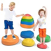 VOOPARK Stepping Stones for Kids - 5 Pack Non-Slip Balance Stepping Stones, Sensory Outdoor Toys for Toddlers Age 3-6, Garden Play Equipment for Promoting Toddler's Balance & Coordination Skills