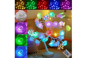 ORDERSOON Table Lamp Rose Flower Tree Lamp with 16 Color Changing with Christmas Birthday Gift for Girl Kids Women for Holiday and Party Home Room Decoration(Big Rose+5Layers+24Led)…