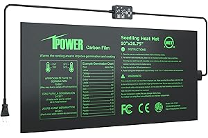 iPower 10" x 20.75" Waterproof Durable Seedling Heat Mat with Digital Thermostat Control Warm Hydroponic Plant for Indoor Gardening Germination Starting