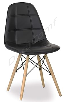 DuraComf Dining Chair/Living Room Chair/Side Chair for Home/Cafe Chair/Restaurant Chairs with Cushion (Black)