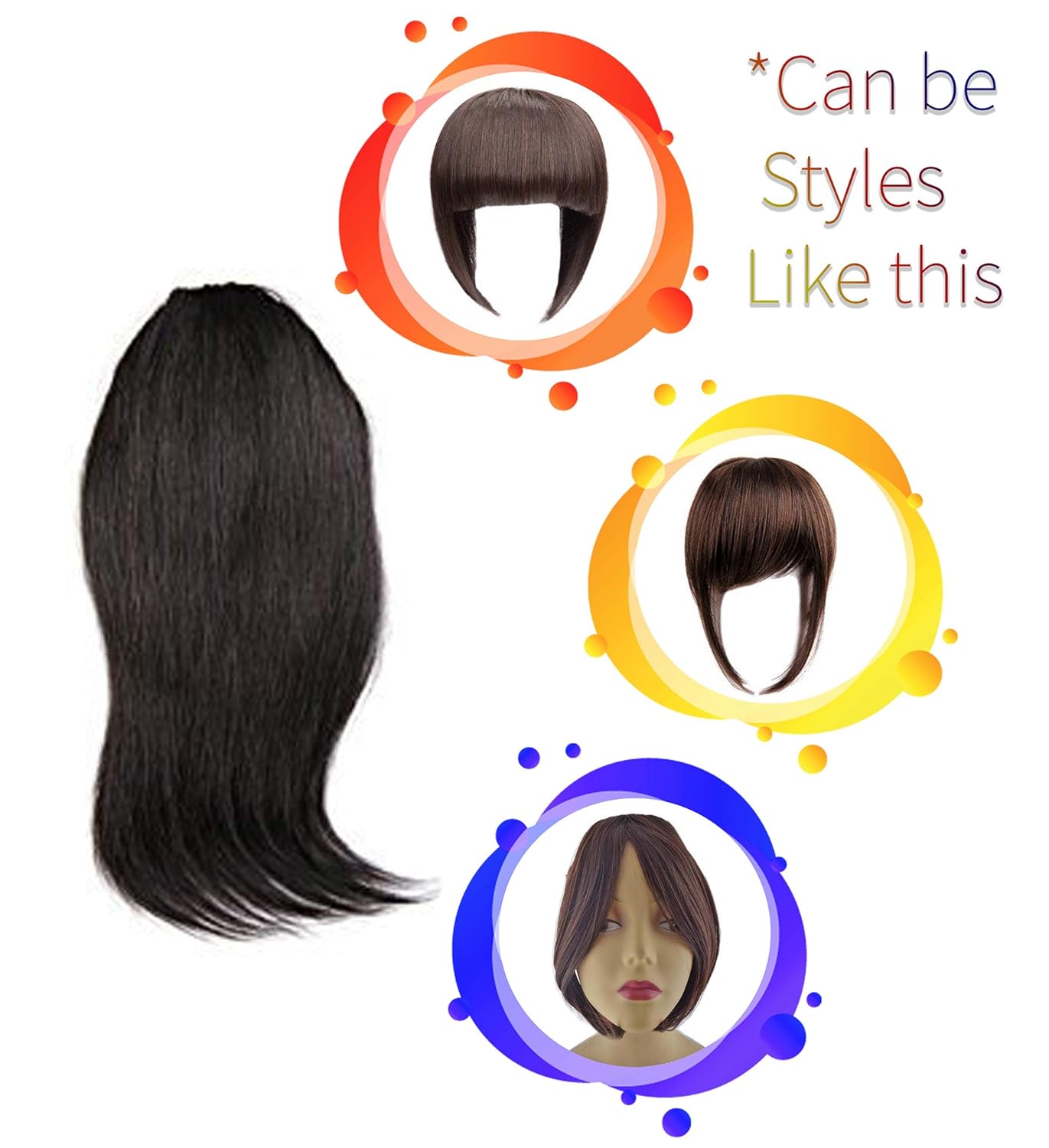 Aasa Human Hair Bang For Girls Hair Fringe Flat Bang For Women