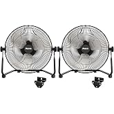 Fotrix 4650 CFM 18" High Velocity Floor Fan,2PCS Heavy Duty Metal Fan | With Wall-Mounting System, Industrial Shop Fan for Commercial, Garage, Warehouse,Bedroom and Greenhouse