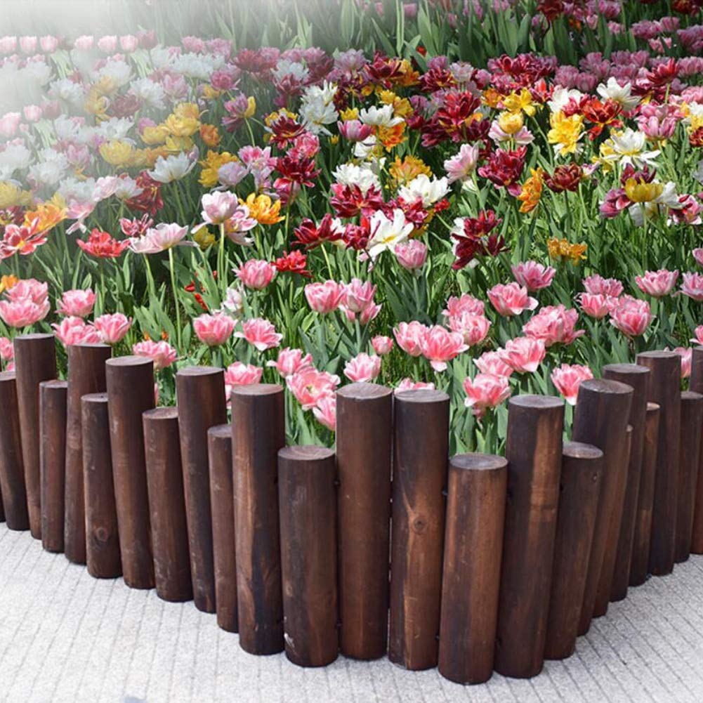 YYFANG - Valla de Madera Maciza para jardín, diseño Escalonado, 5 ...