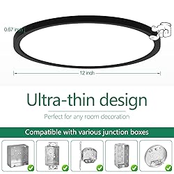 Brightever Black LED Flush Mount Ceiling Light